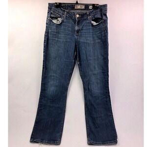 Mens BKE Taylor Bootcut Jeans Size 34x31.5 Dark Wash Denim Buckle Brand